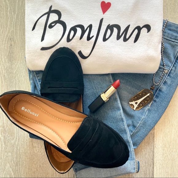 Bellucci Shoes - Bellucci Black Suede Penny Loafer flats size 6.5